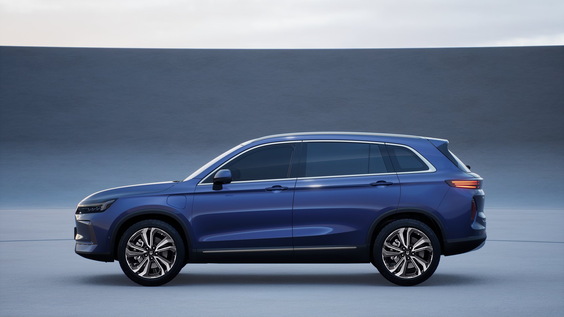 Skyworth E6 side profile — dark blue finish